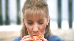 80s blonde girl enjoys doing blowjob before having hardcore threesome fuck