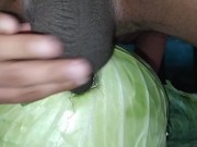 Playing With Cabbage With My Horny Big Black Cock And Balls For Dirty Desire Part-2