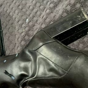 Cum on Friend&#039;s Platform Boots