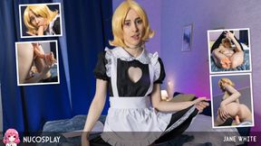 Lovely PAWG Jane White Vs. Long Dildo