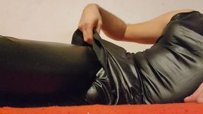 Evening in a dress and leggings