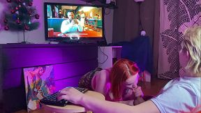 I watch a movie while getting sucked off