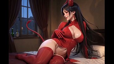 sexywoman demon knight fantasy AI  Generated