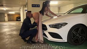 Angela Doll - Too horny guy cums in my pussy without warning in parking lot