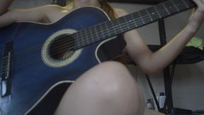 Petite blonde strips for her guitar teacher, so he can finish on her back, so he doesn&#039;t get her pregnant because he&#039;s older.