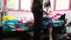 Soldier takes virgin girlfriend's cherry before shipping out