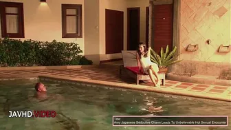Hot Japanese models Koizumi Oda and Amy enjoy poolside toy cumshots