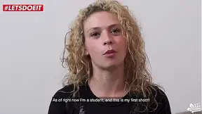Amateur goddess gets a rough pounding in her first porn casting.