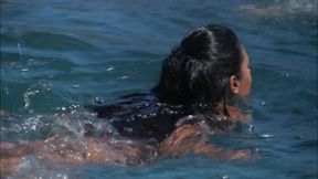 Hot Latin masseuse blows and rides hard dick outdoors