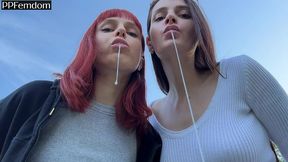 two mistresses brought you to the forest to pov spit and humiliate you and then leave you there