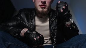 Alpha in Leather Spits, Feeds Domination.