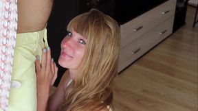 The cutest homemade amateur blowjob ever  Sasha Bikeyeva