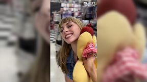 Casual seduction of a horny blonde who gets fucked in POV