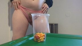 Pee Compilation - Three Clips Filling Up Food With Piss