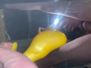 Sissy plays with anal plugs