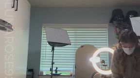 mask up & glove up with me twice once in my naughty clinic and then watch me clean the clinic & then switch to my bathroom, wearing 3m n95 mask & respirator!