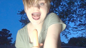 Backyard Dildo Deepthroating