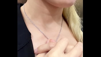 Asian girl masturbates and squirts in elevator