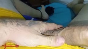 Huge cock in boxers gets sloppy blowjob worship
