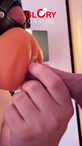 Straight Guy Pounds His Girl at the Gloryhole - but Who's Really Moaning Behind It?!