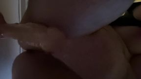 Chubby ftm wrecked by massive dildo and can’t resist stuffing his tight pussy