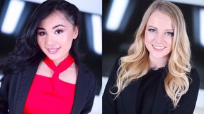 Bank Tellers Phoebe Kalib and Paris White Give Blowjobs