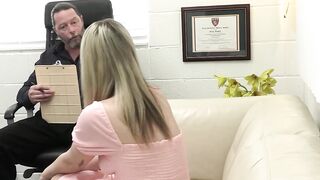 Perverted blonde Lilly Bell is insatiable about sex so she seduces her therapist