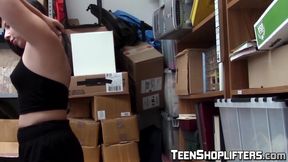 Daring teen Luna Leve caught stealing and punished with cock