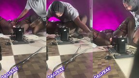 cockold dude chose machine fuck over his cock