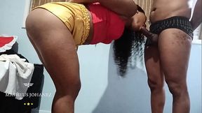 Fodendo a Boca da Jovem Negra Casada.