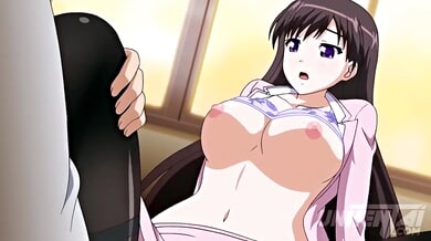 Animated teacher in pantyhose enjoys 69 with black-haired man