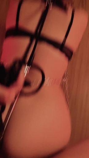 DBSM video of an anal slut chained in chains. Slutty wife in submissive role.   Clip 2