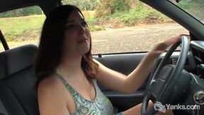 Busty Amber fucking her twat with a toy