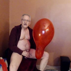 Balloonbanger 60) Slow Fun w Med Sized Balloon-Jerk Cum Pop