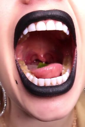 Giantess Swallowing Her Shrinking Slaves in Front of the Eyes of Her New Food-targets!