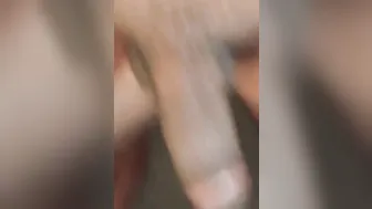 Twink strokes thick big cock in public POV handjob