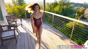 Brunette Aubree gets drilled and fingered