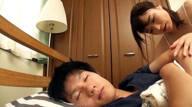 Japanese wife takes control in bed with slow, deep riding