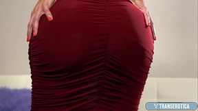 Latina TS Foxxy Undresses &amp_ Plays With Her Big Ass Nice Tits &amp_ Hard Cock!