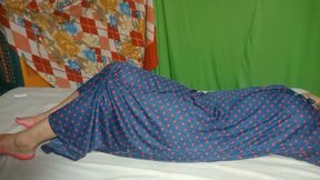 Indian Hot Boudi Waiting For Her New Customer On Bed.