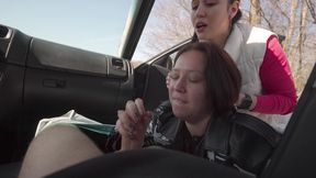 PUBLIC BLOWJOB turn by turn During the Car Trip