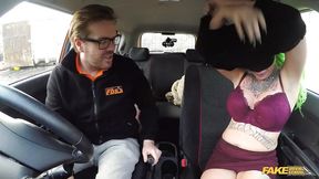 Big Tits and Green Hair Makes Me Juice in her Mouth - Fake Driving School