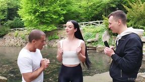 Busty Beauty Lady Gang Likes It Outdoors