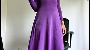 hijab arabic shemale in purple teases, gets anal fucked and cums hard while riding a big dick (ai generated)