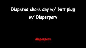 Diaper Lover Audio diapered chore day with butt plug