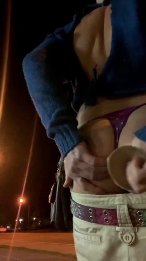 Wild Streetside Dildo Assfuck Risky Sissy
