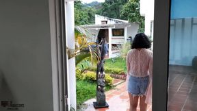 Colombian big ass wants to ride my cock on the villar table - Porn in English