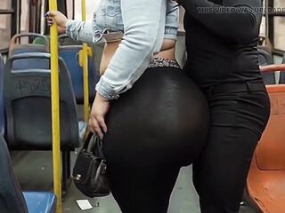 "Masked Man Grabs BBW's Biggest Booty in Public Bus - Risky Tease"