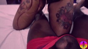 interracial couple having sex a lot with cum in their mouth - paty angel &amp; latrel