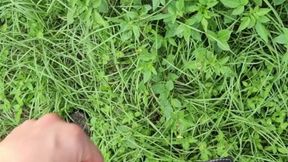 Sunbathing with a golden shower surprise